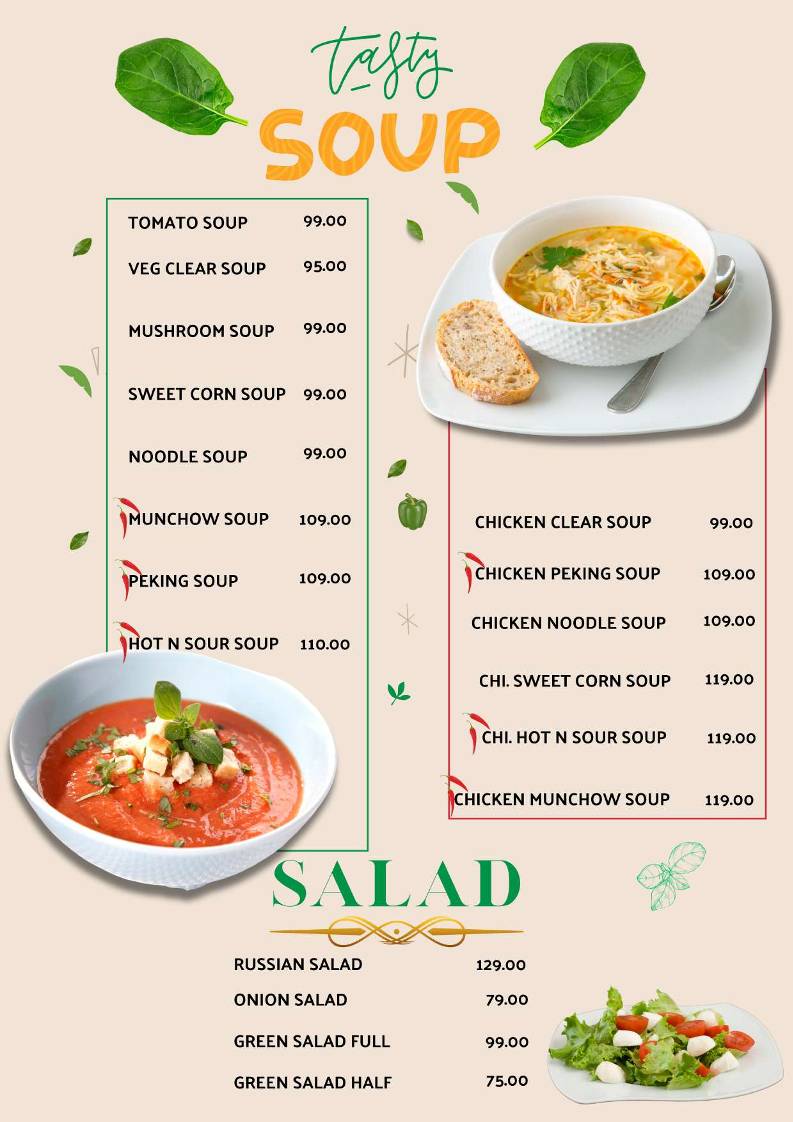 Boons menu