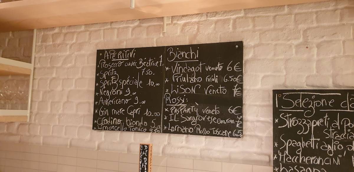 Menu de Vini e Cicchetti - à céder...