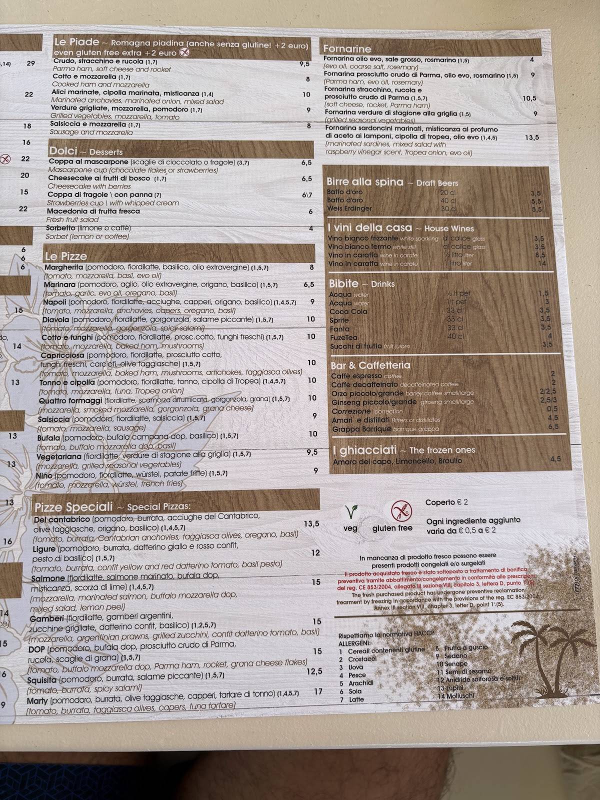 Menu di Ristorante Four Stars 