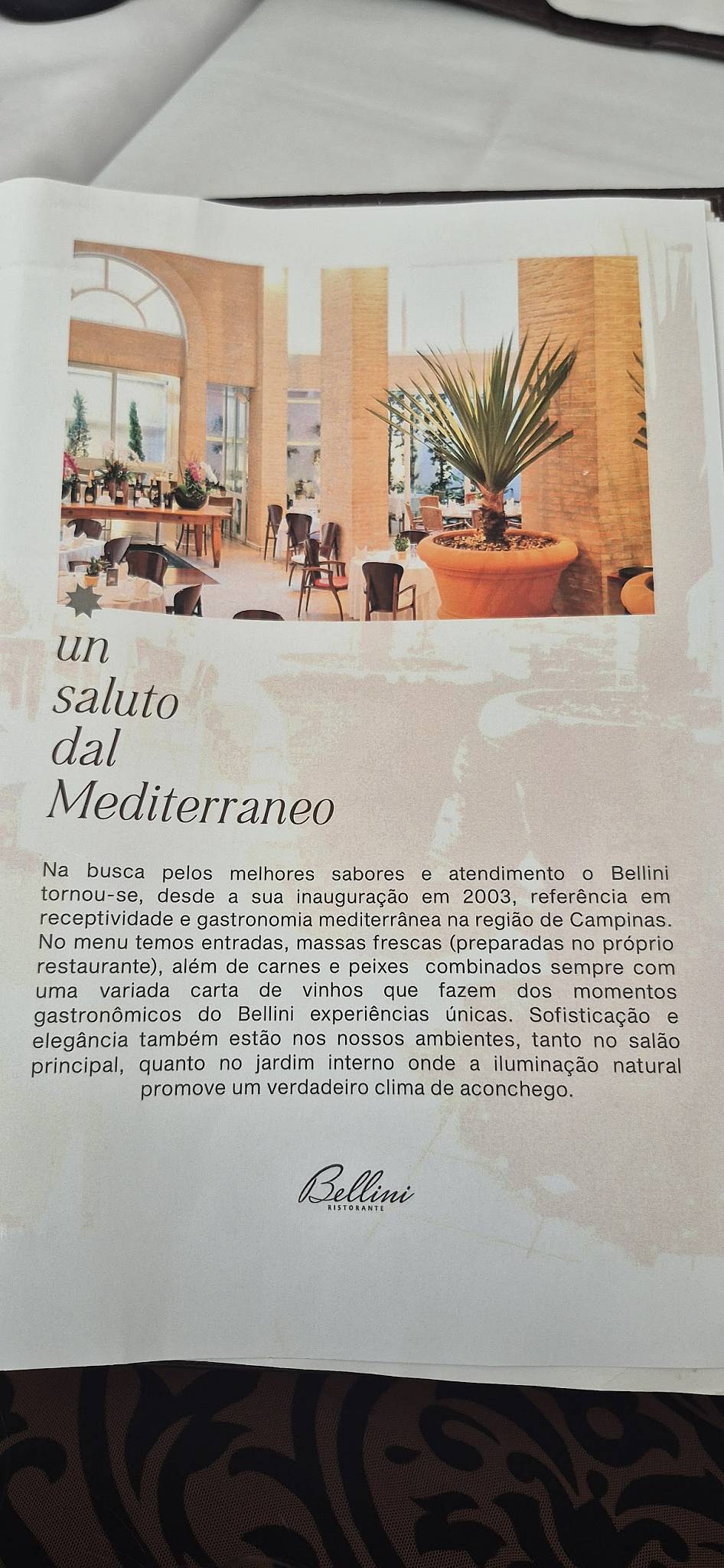 Bellini Ristorante cardápio