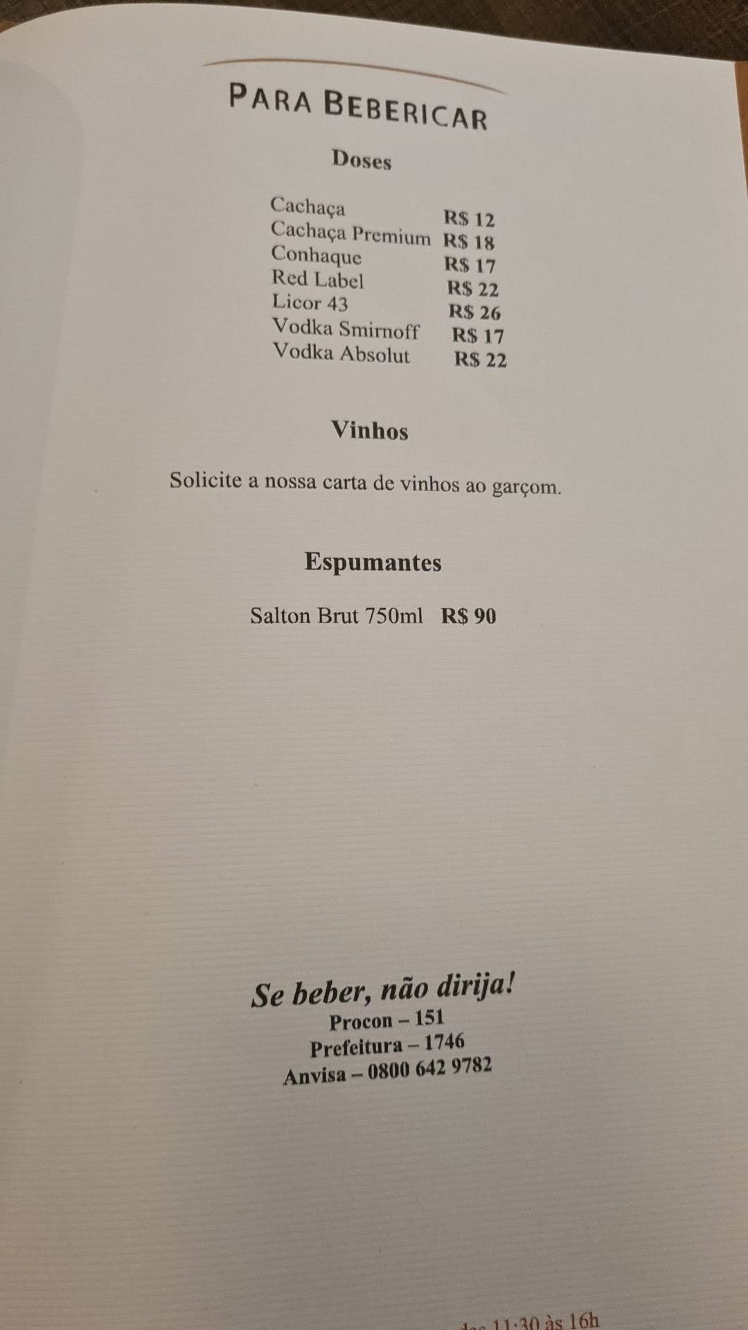 Benedito cozinha brasileira cardápio