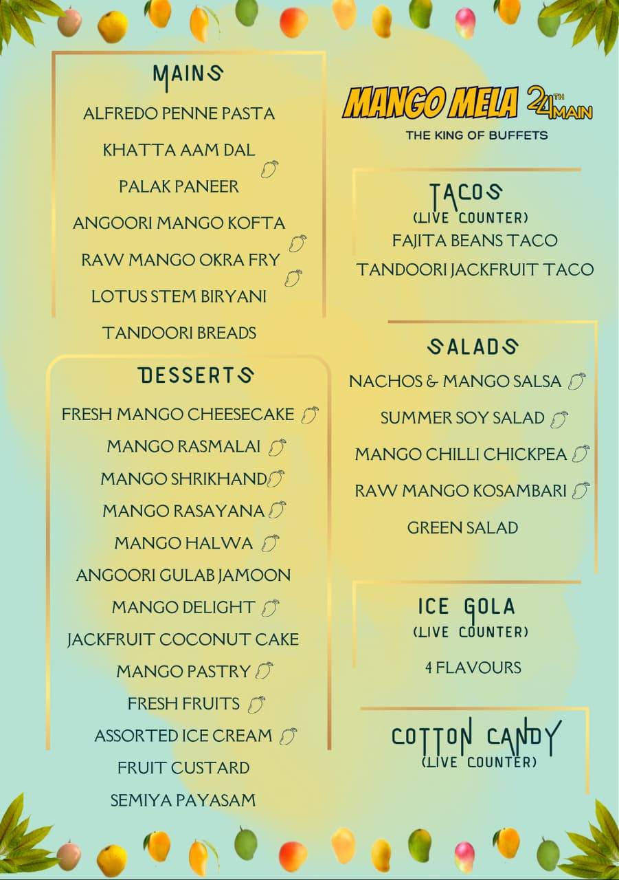 24th Main Restaurant menu