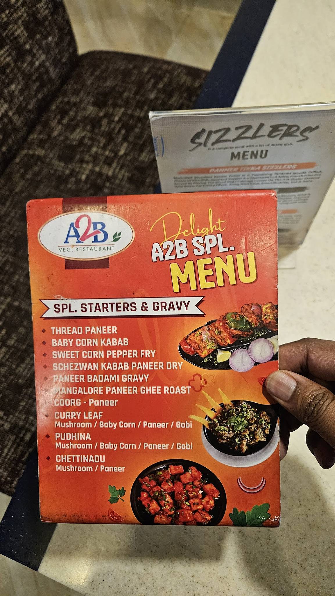 Adyar Ananda Bhavan - A2B menu