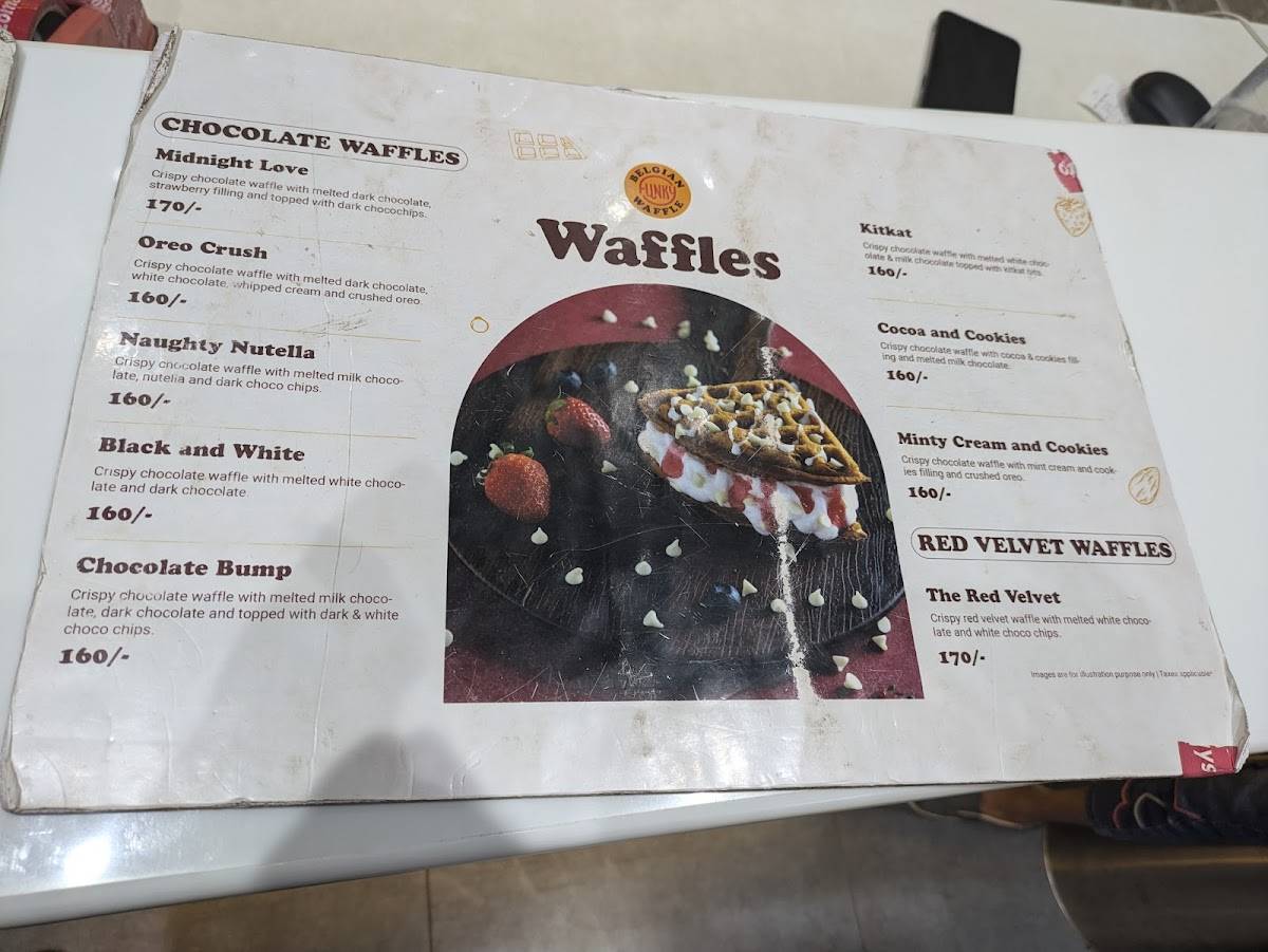 Funky Belgian Waffle menu