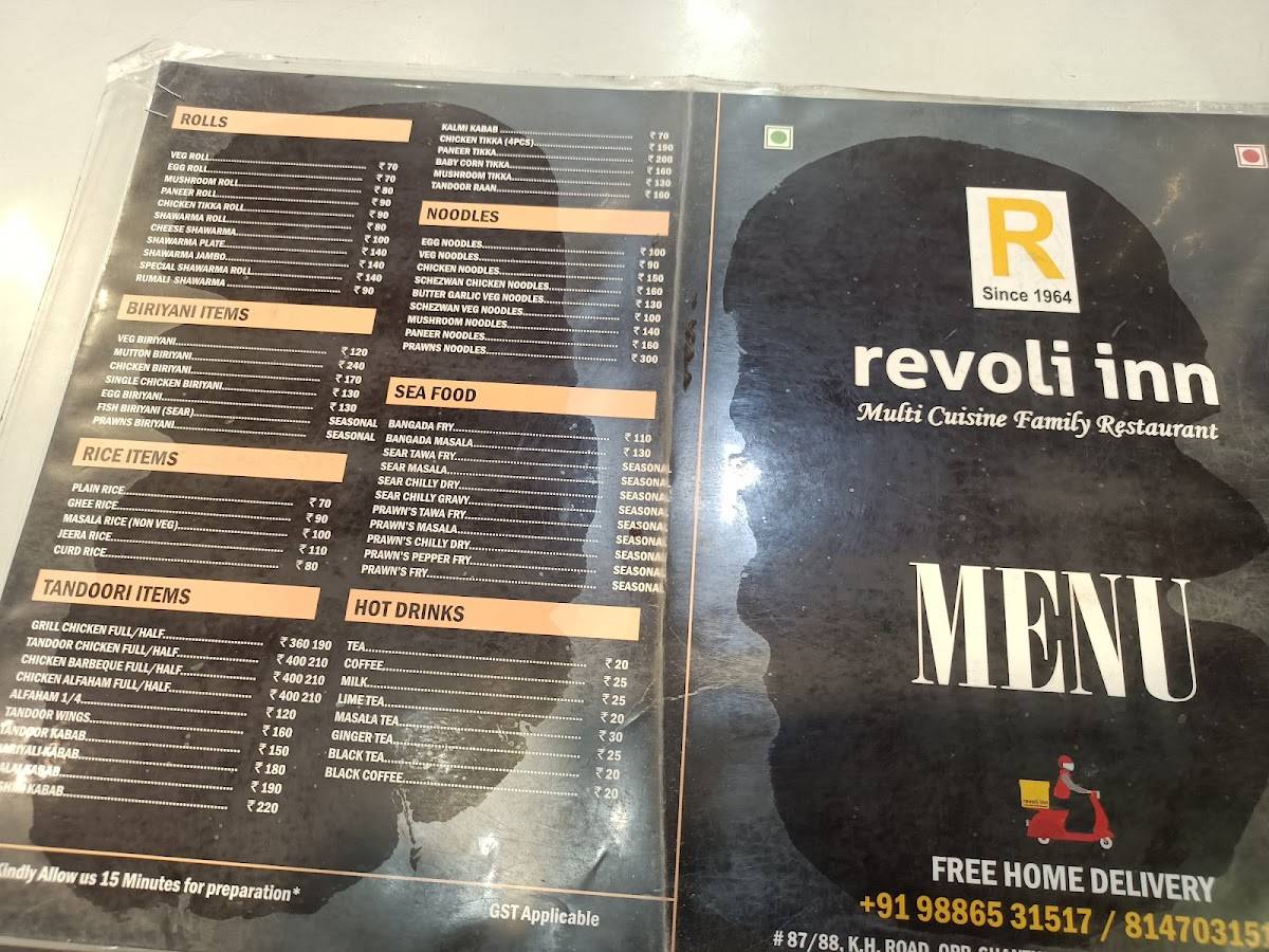 Revoli Inn menu