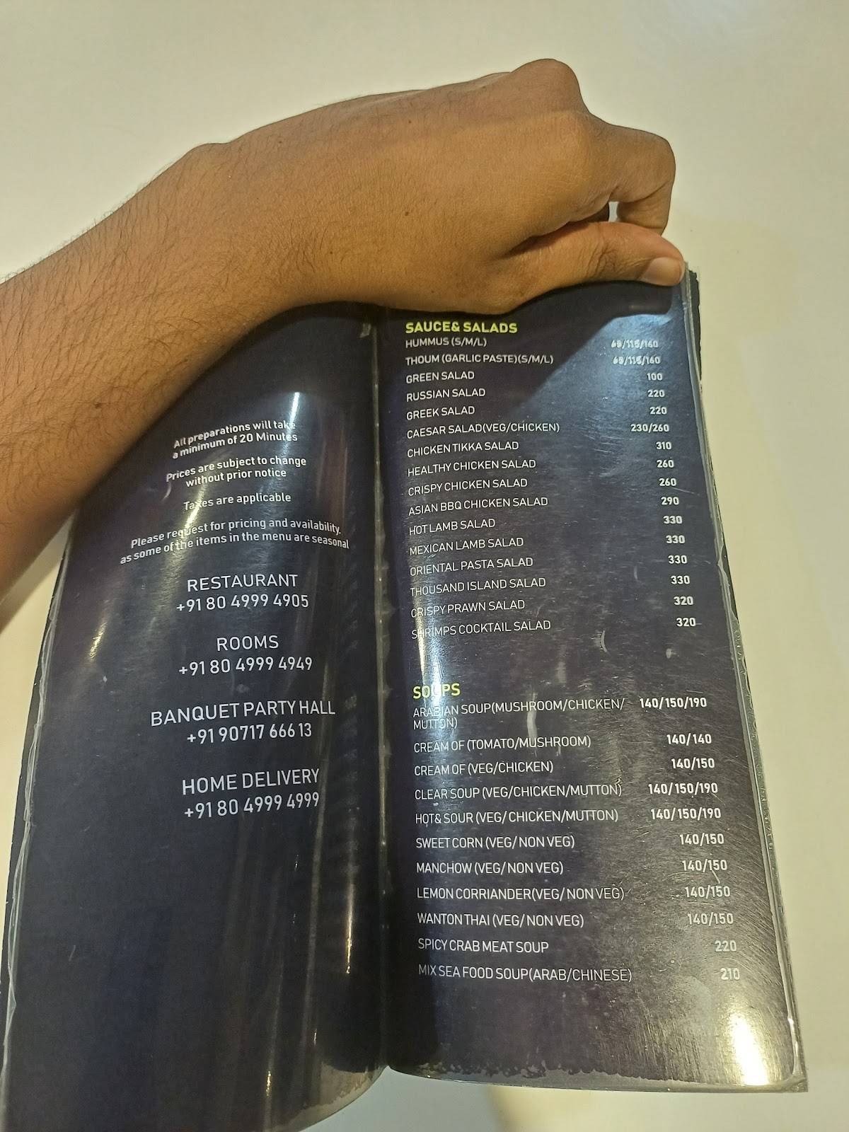 Savoury Restaurant - Madiwala menu