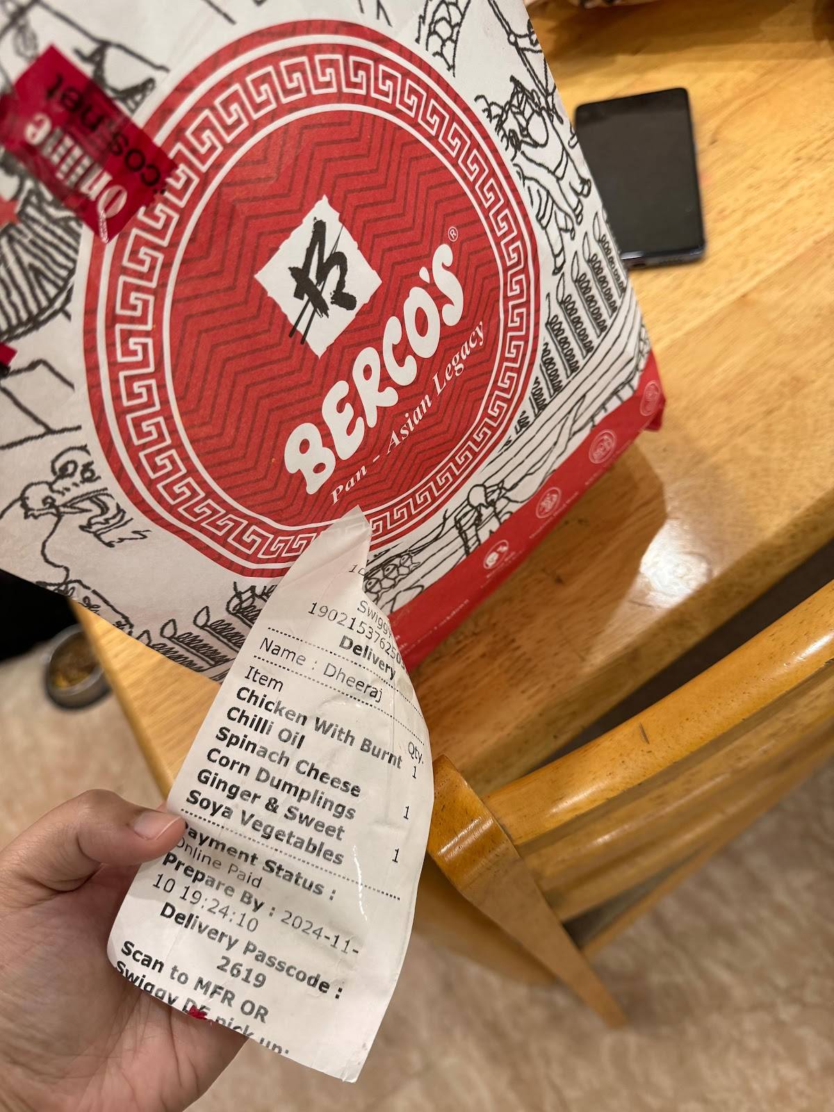 Berco's menu