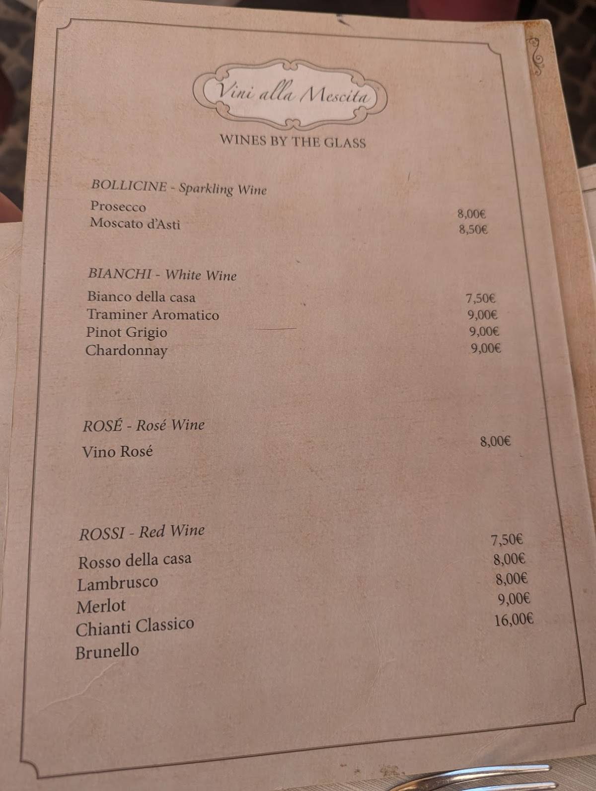 Menu di Bernini Ristorante 