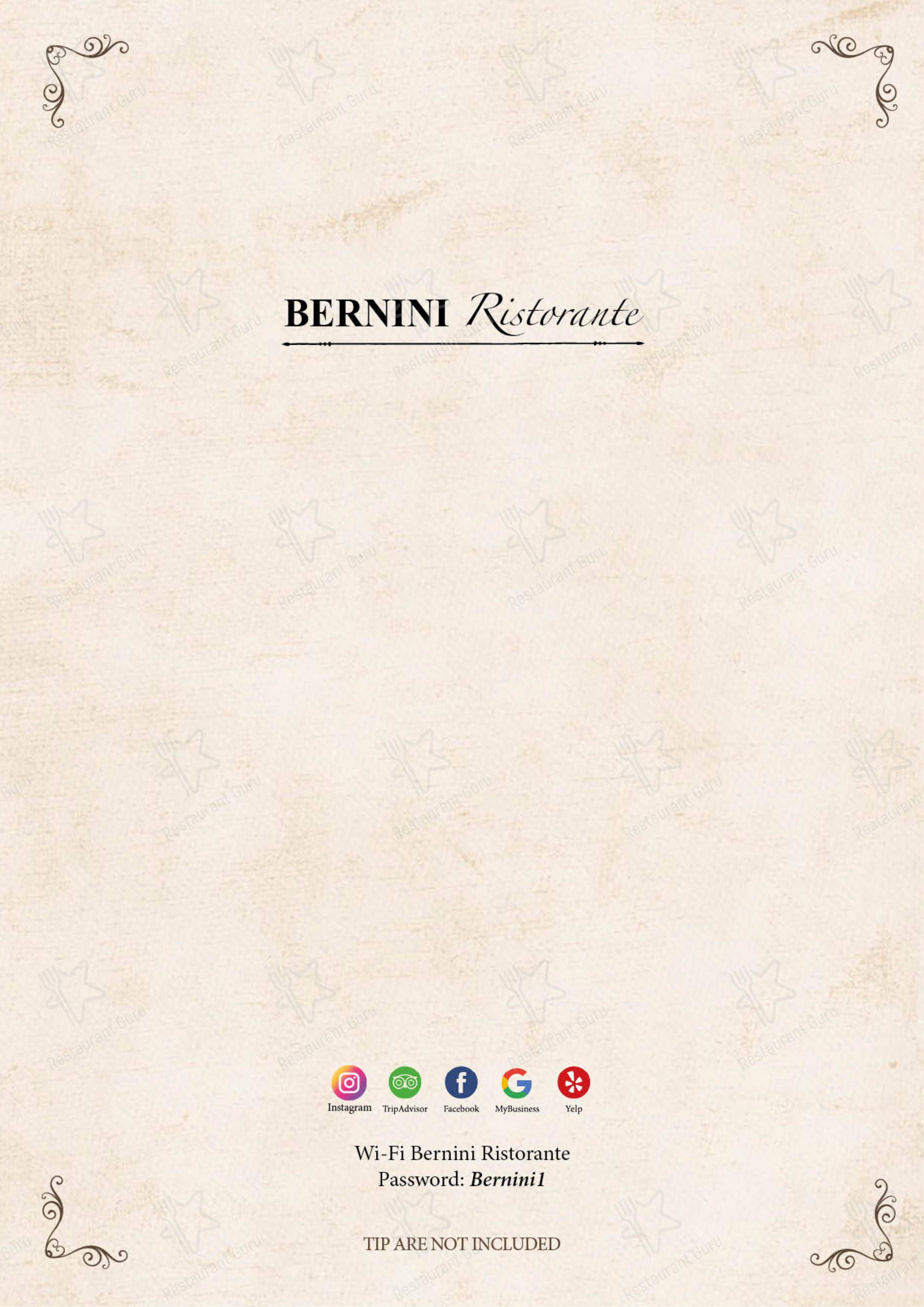Bernini Ristorante in Roma - Menu