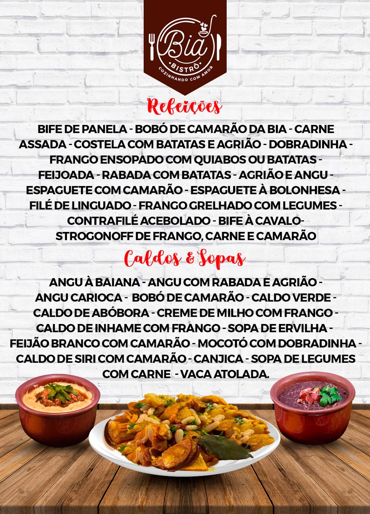 Bia Bistrô Sopas, Caldos e Refeições cardápio