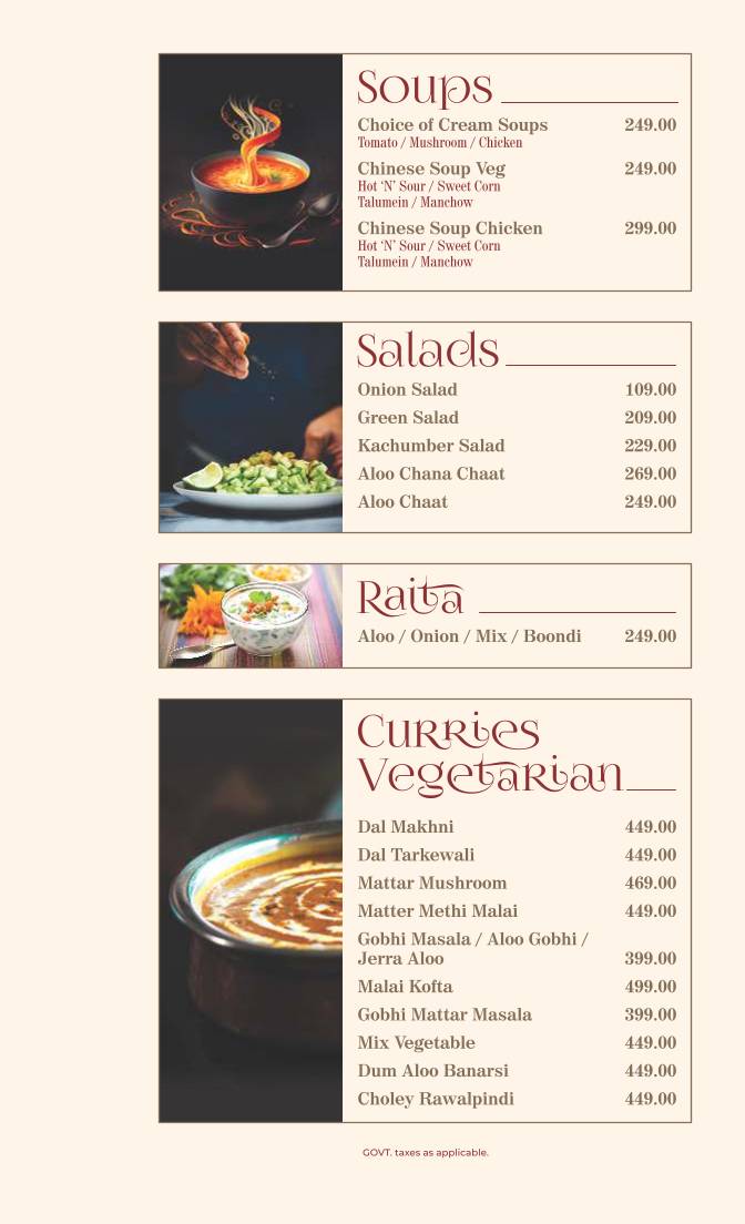 Big Banana Restaurant and Bar menu