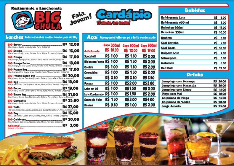 Big Ghula cardápio
