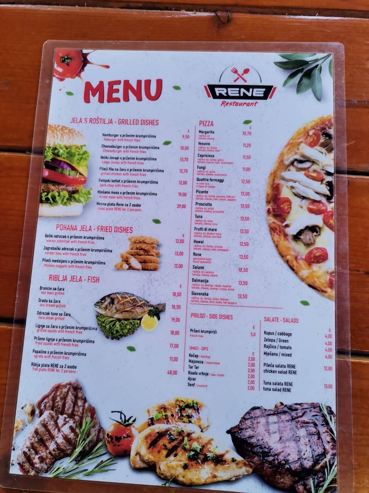 Menu di Restaurant Rene 