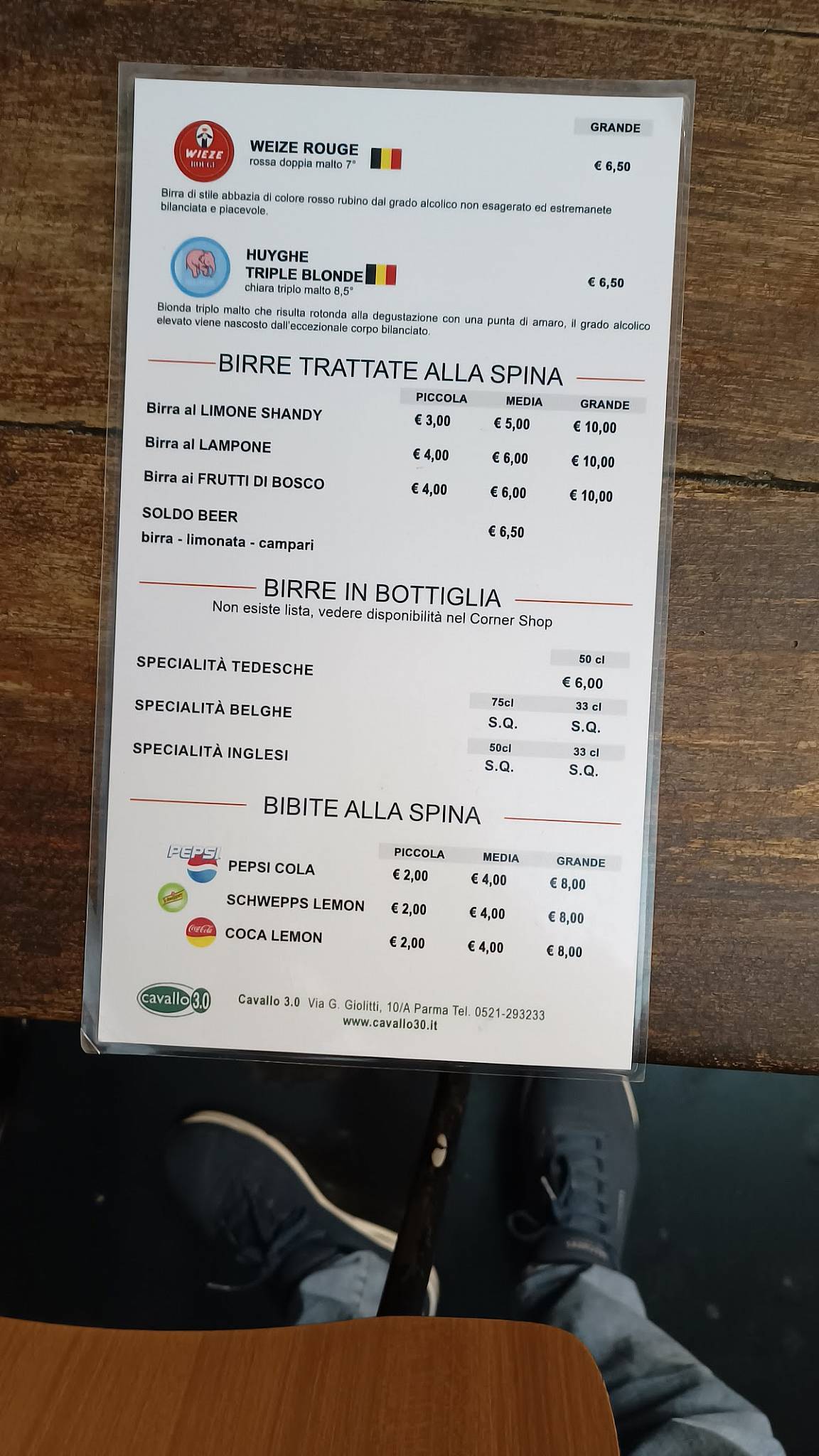 Menu di Birreria Chelsea Pub Bar 