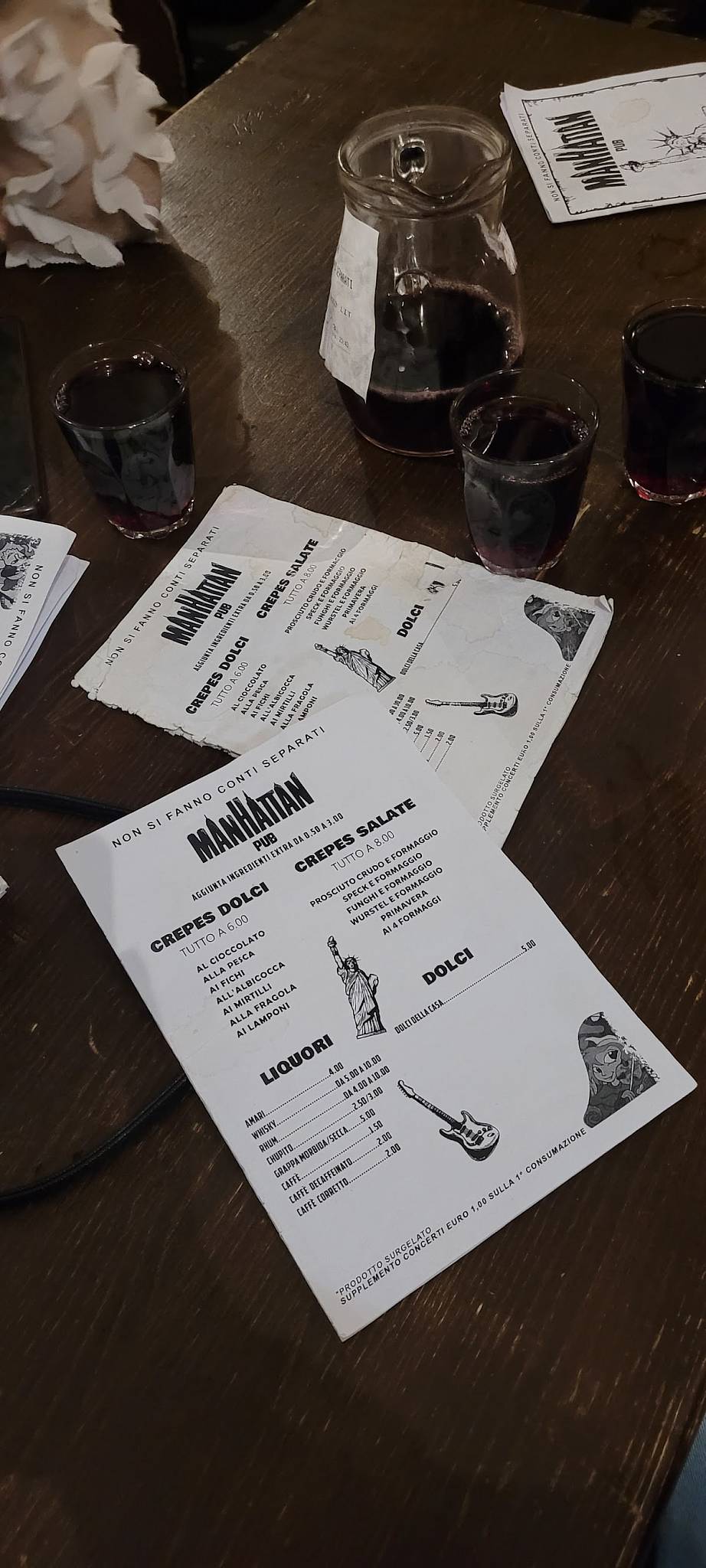 Menu di Birreria Manhattan 