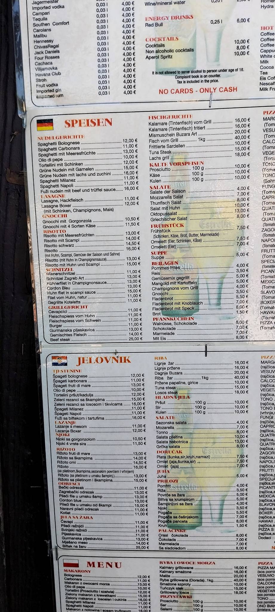 Menu di Bistro Boxer Club 