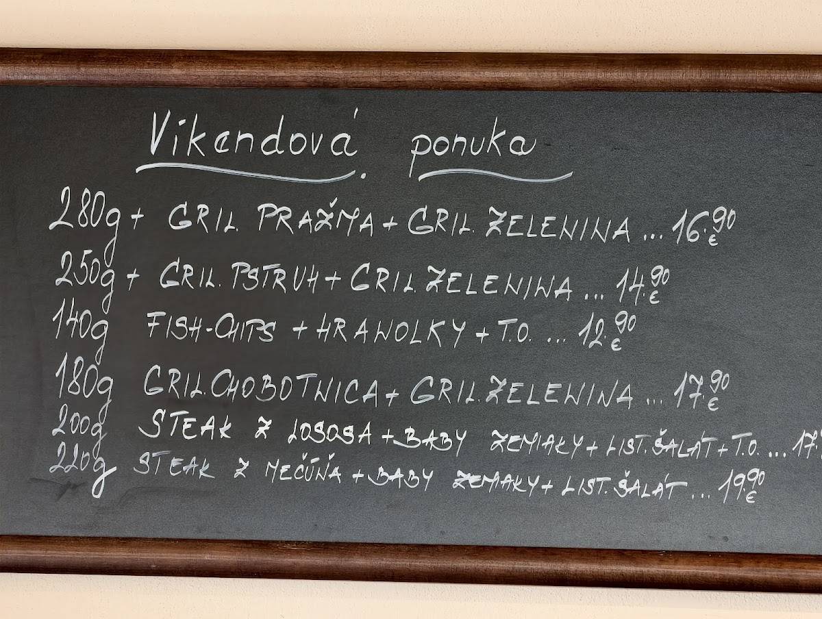 Menu de Bistro u Rybičky