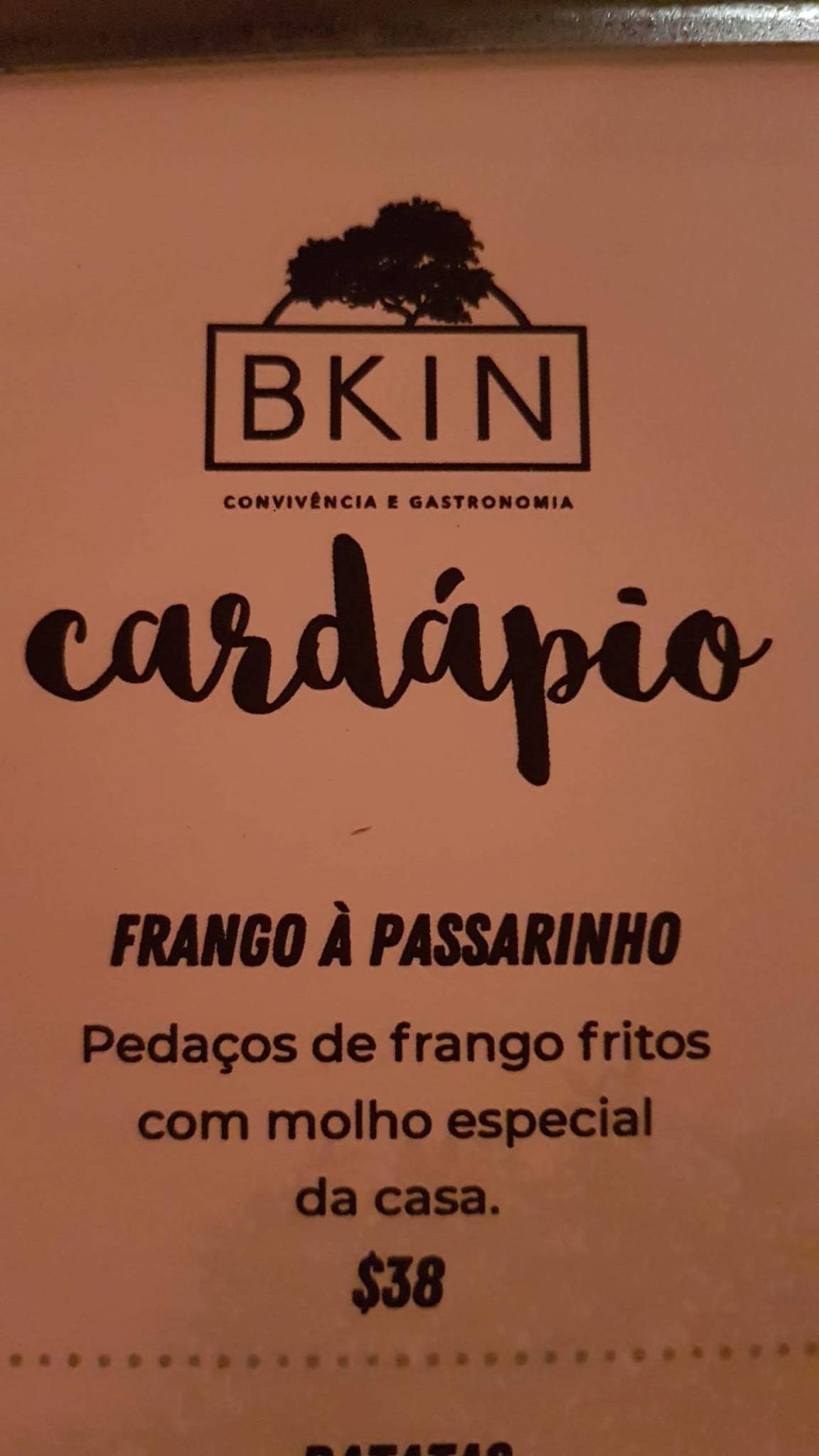 Bkin Bar - Brooklin cardápio