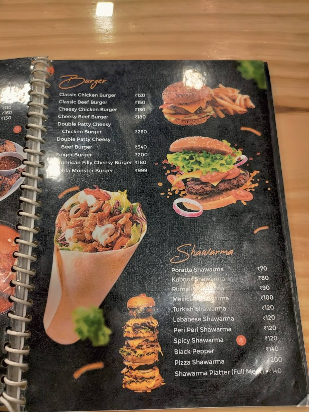 Menu at Black Pepper, Thiruvalla