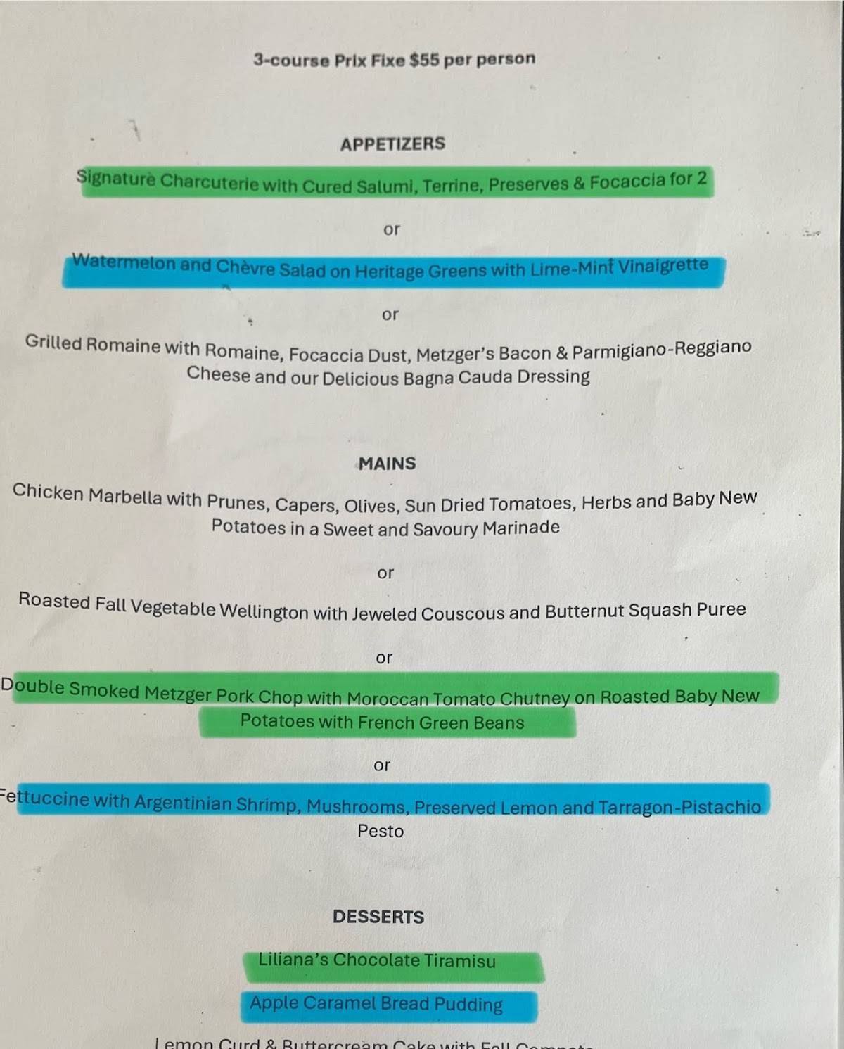 Menu de Blackfriars Bistro & Catering