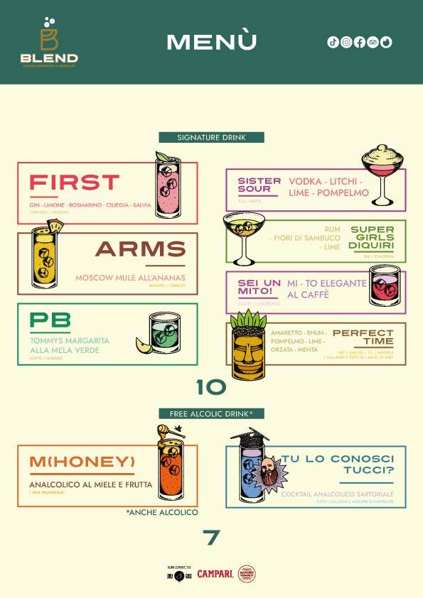 Menu di Blend - cocktail bar 