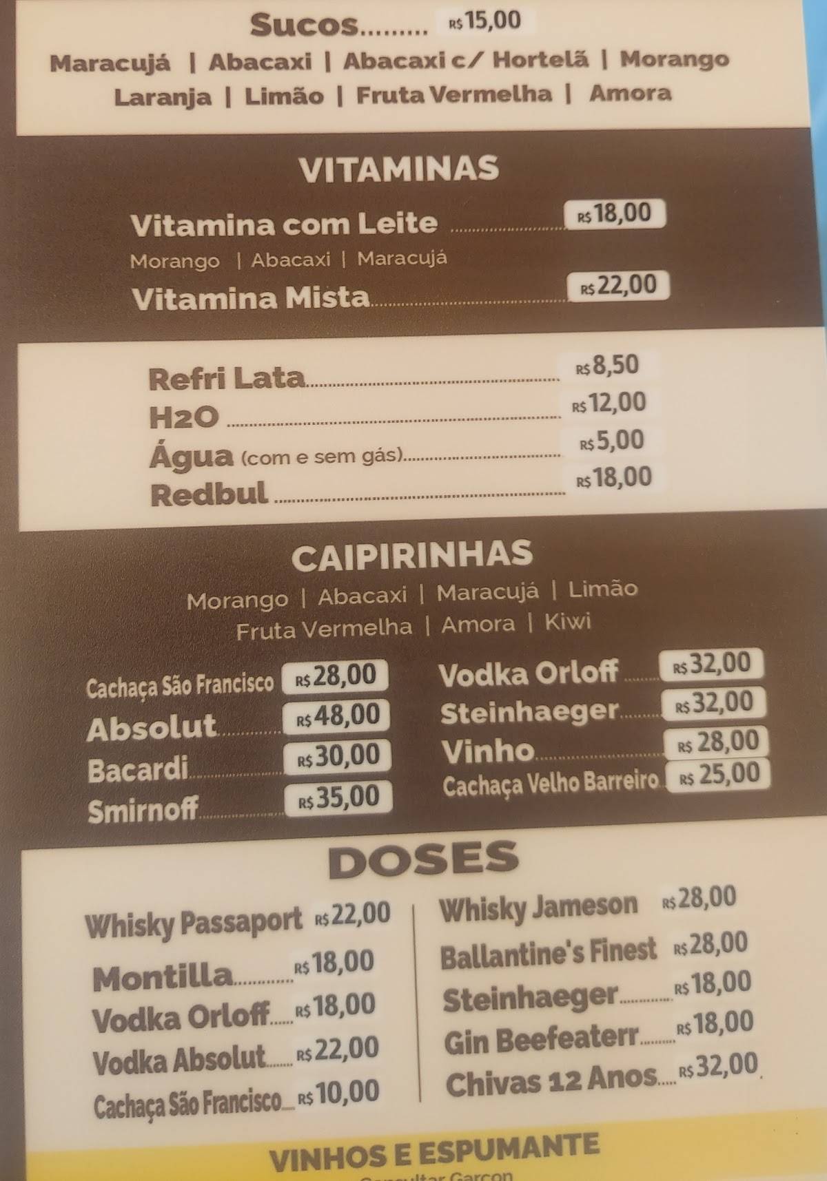 Rancho do Vital restaurante cardápio