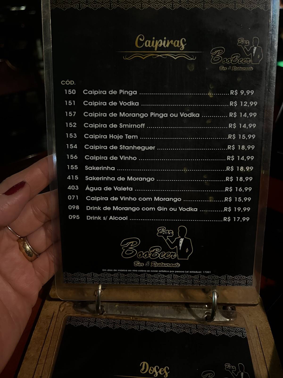 Boo Beer cardápio