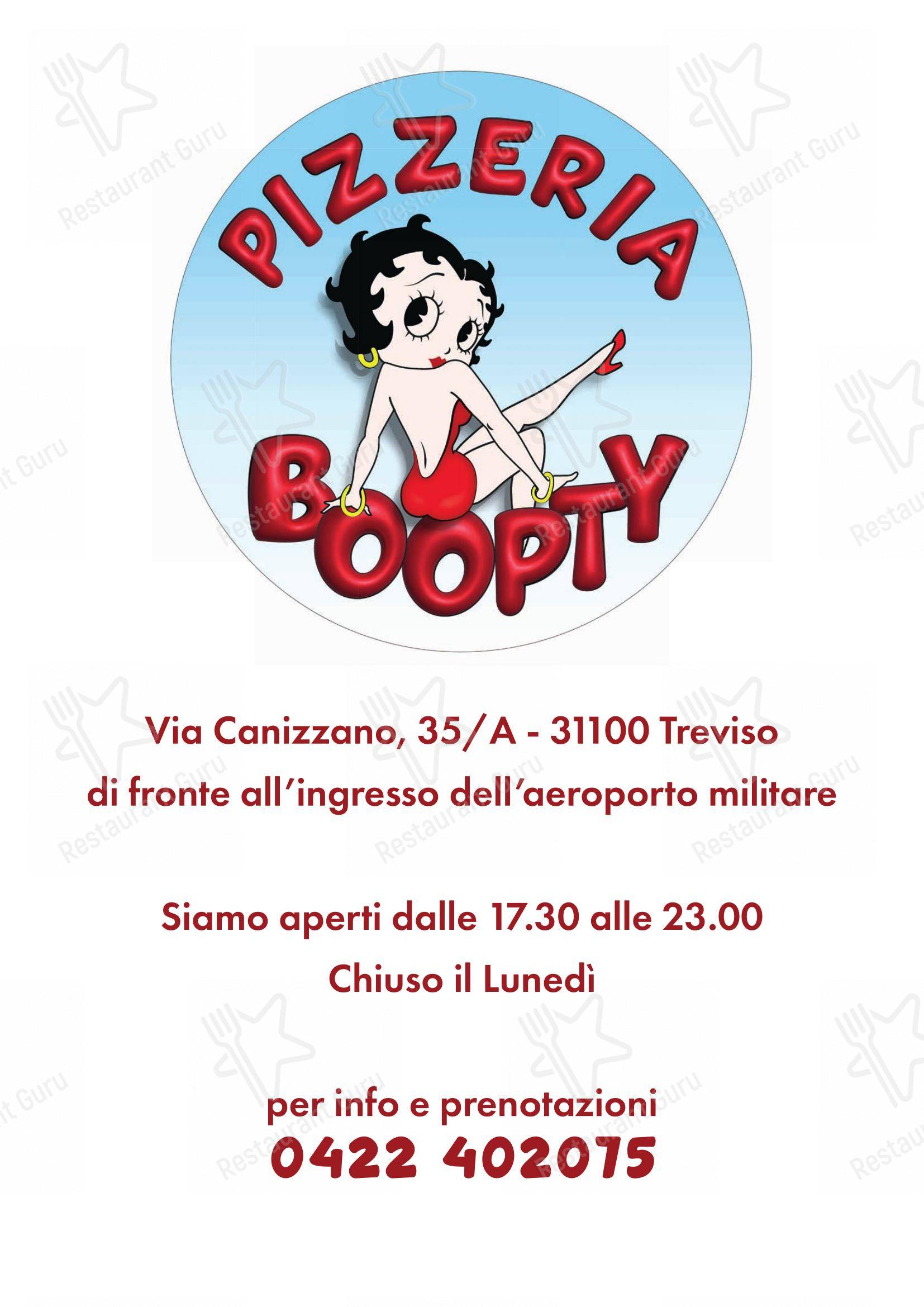 Boopty in Treviso - Menu