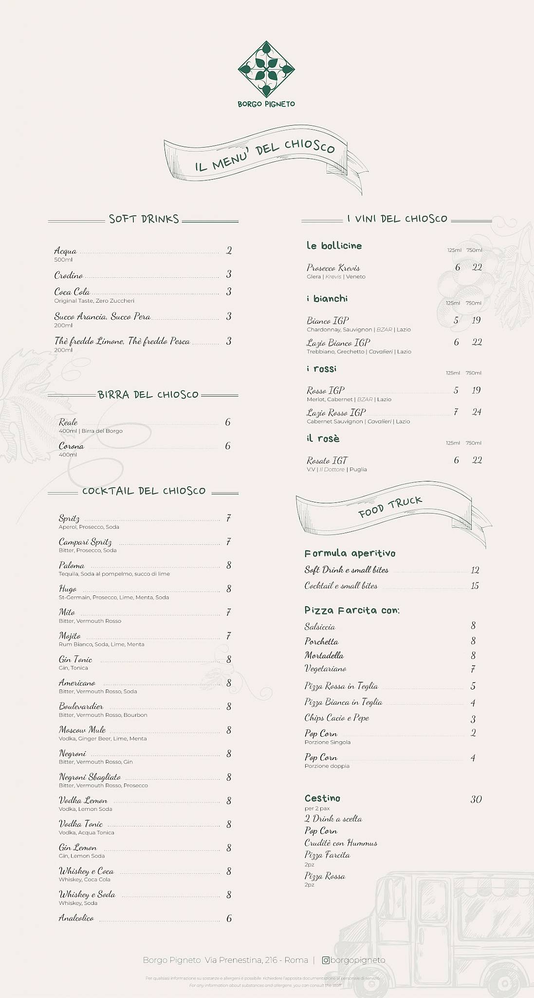 Menu di Borgo Pigneto 