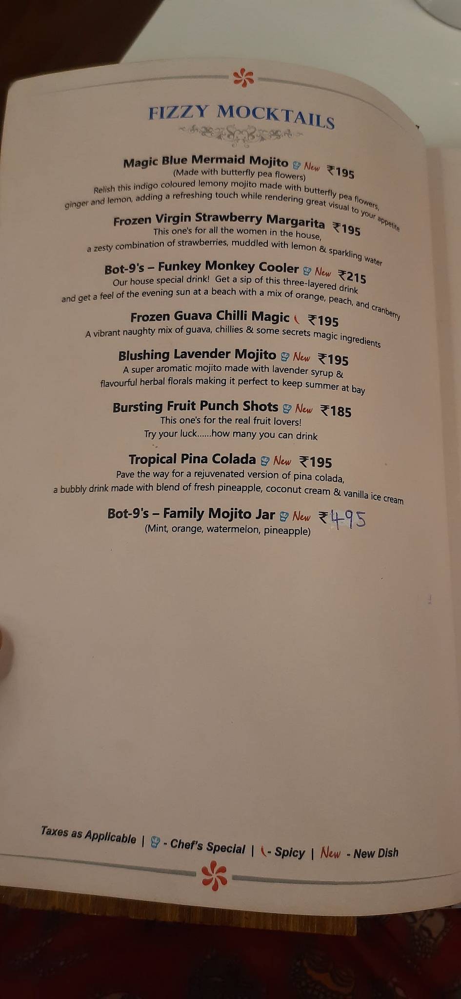 Bot 9 AI Themed Restaurant menu