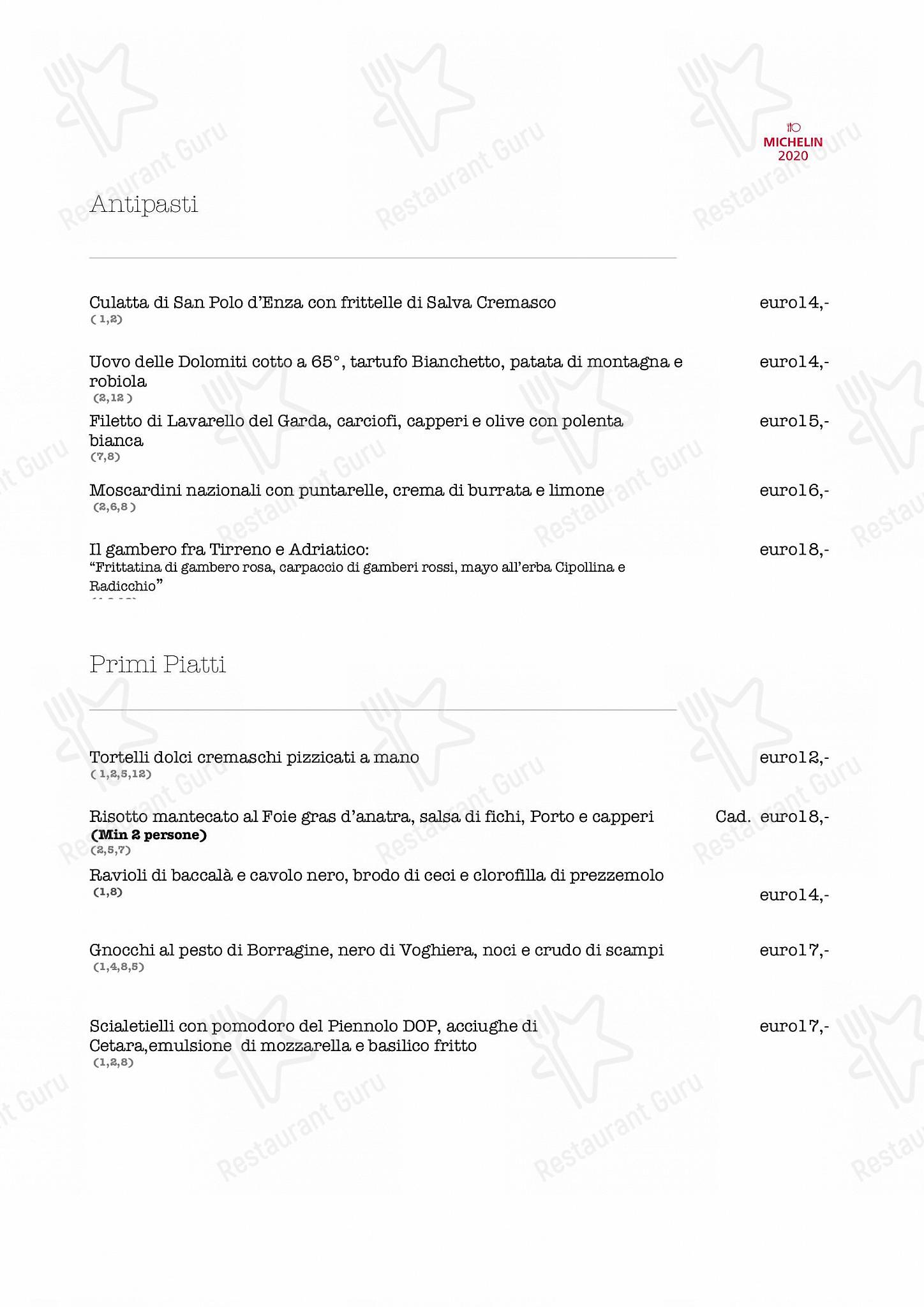 Botero in Crema - Wine Menu