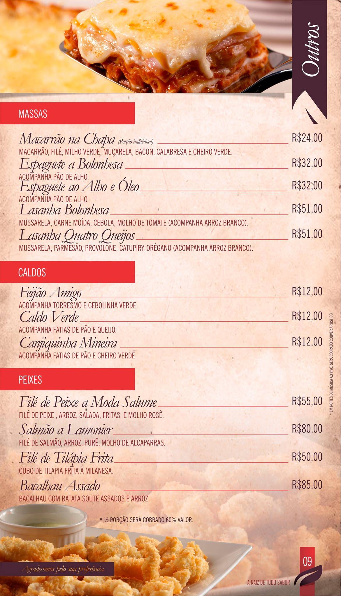 Braúnas Grill cardápio