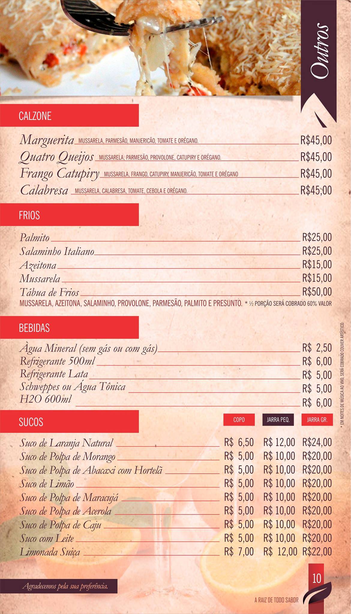Braúnas Grill cardápio