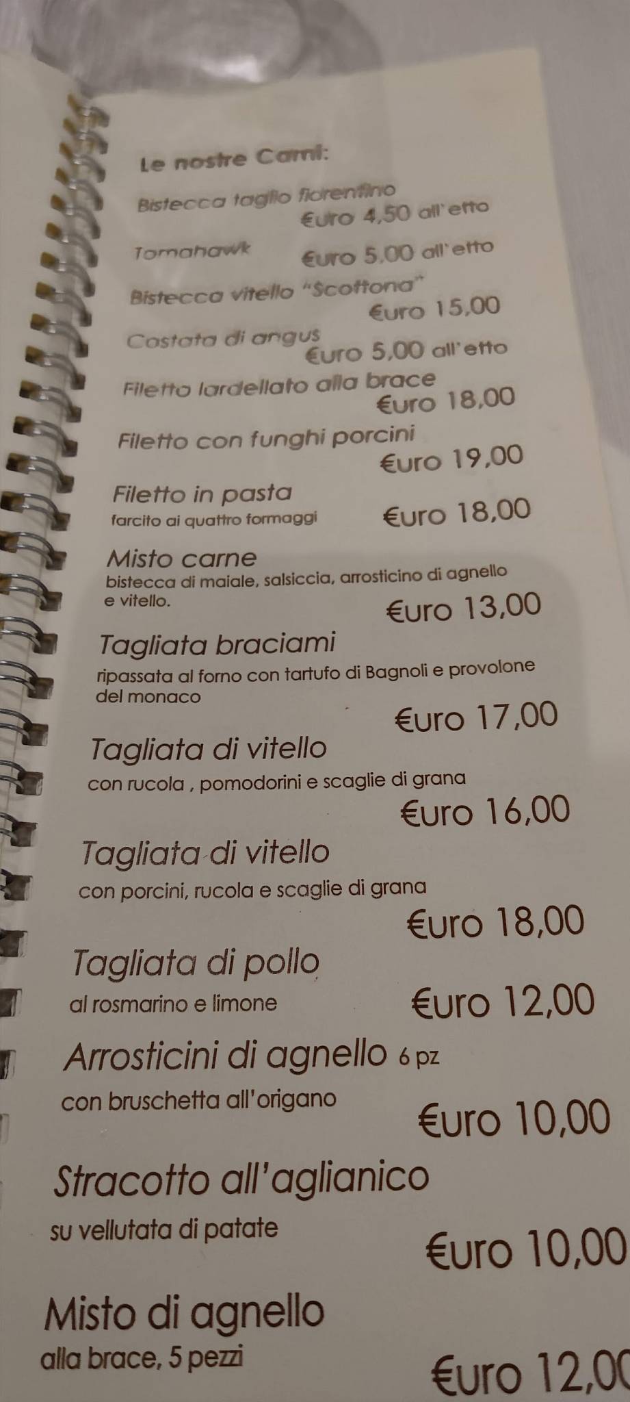 Menu di Braciami... avellino 