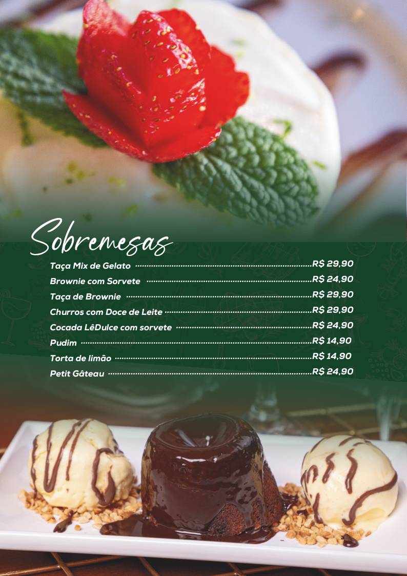 LêDulce Gastrobar cardápio