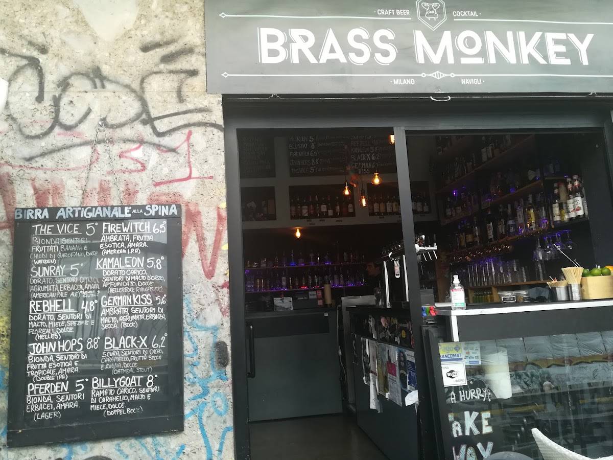 Menu au Brass Monkey pub et bar, Milan