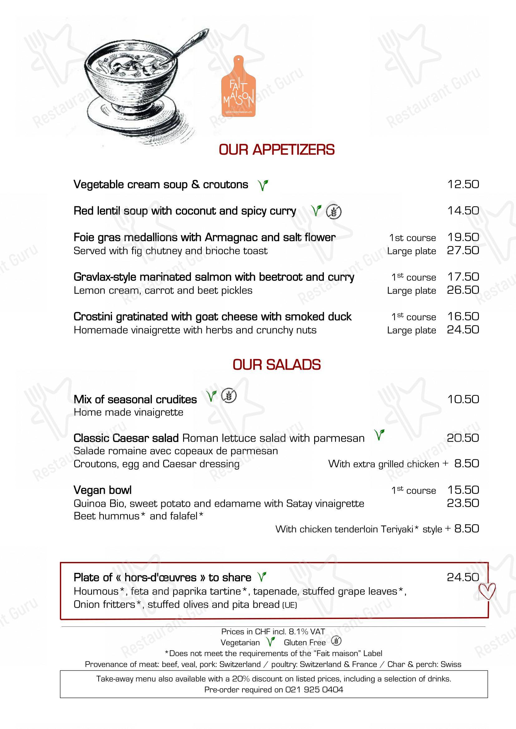 Menu per Brasserie La Coupole 1912 - Restaurant Resto Bar ristorante