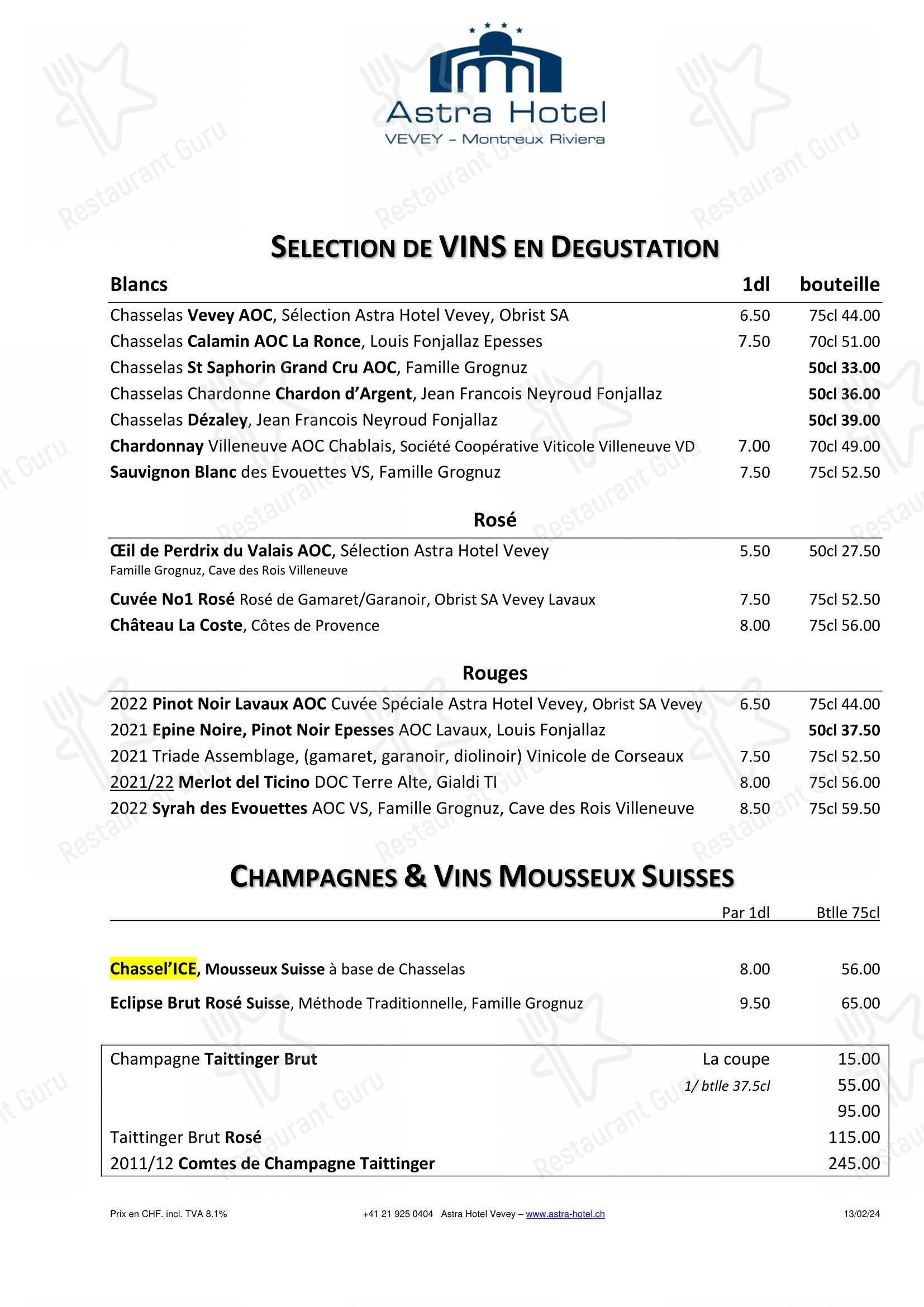 Крафт меню per Brasserie La Coupole 1912 - Restaurant Resto Bar in Vevey