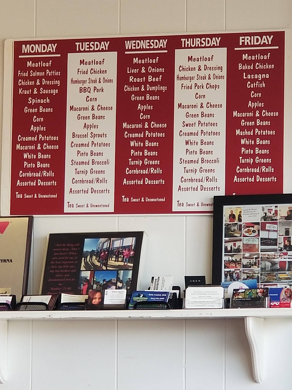 Menu at Breaking Bread restaurant, Smyrna