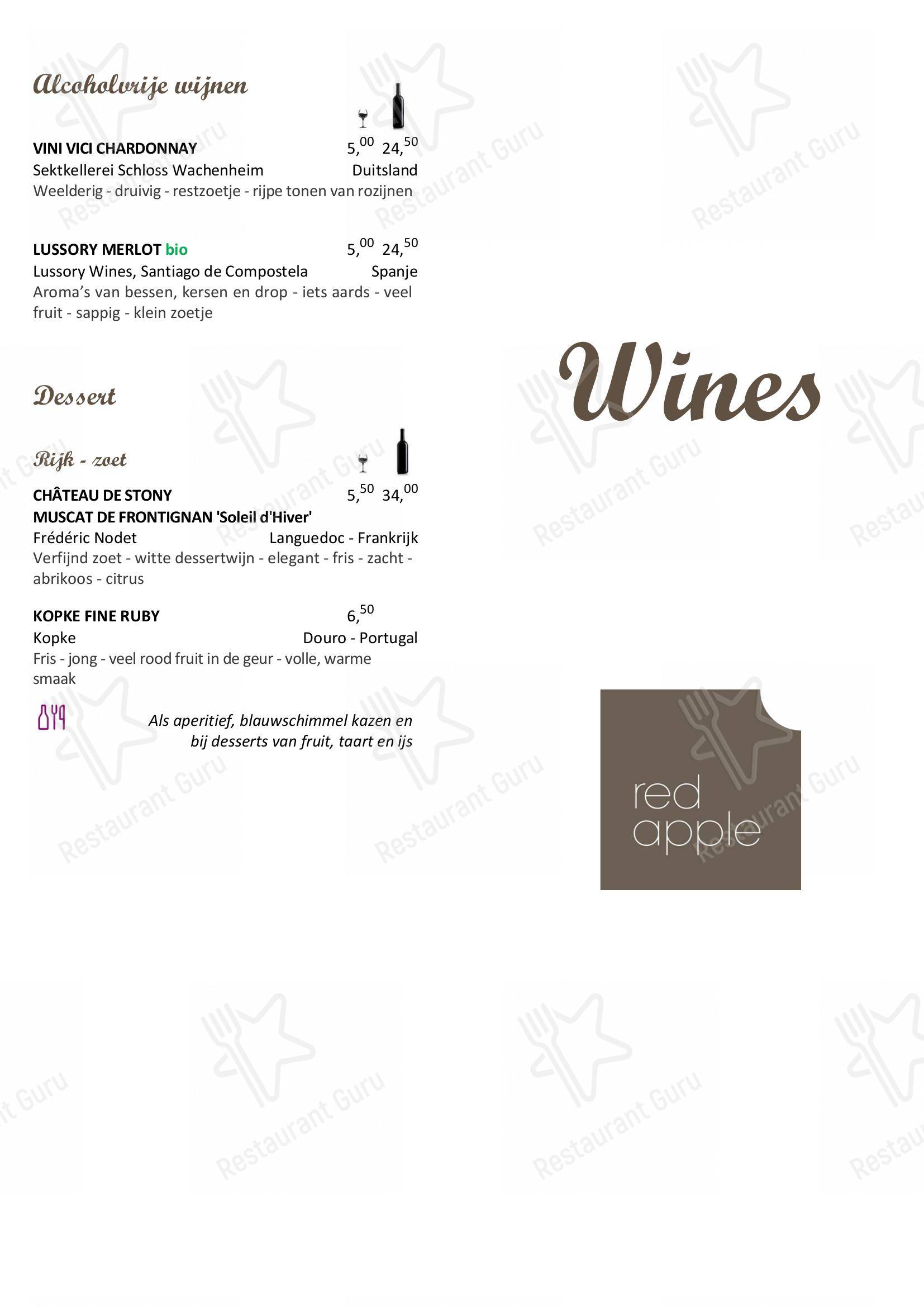 菜单 pour Restaurant Red Apple restaurant