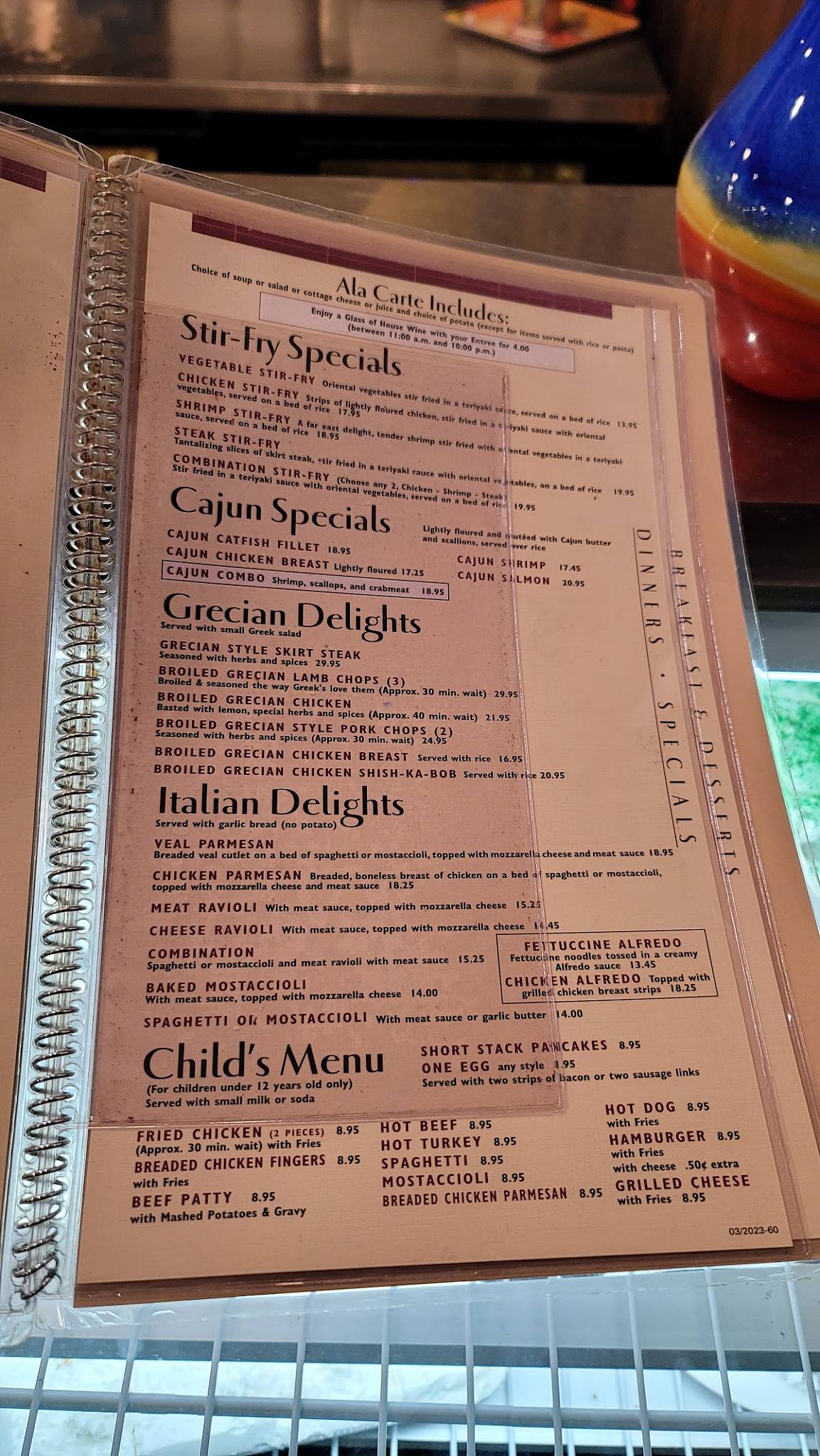 Menu at The View Restaurant, Bridgeview