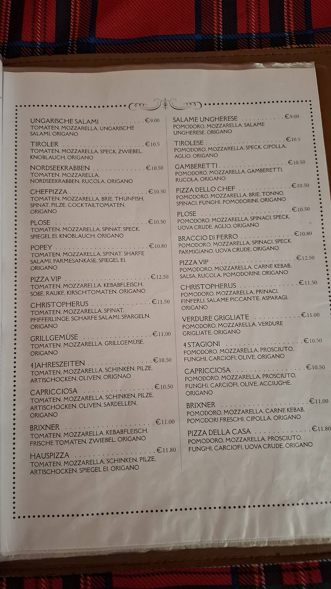 Menu di Vip Express Ristorante Pizzeria 