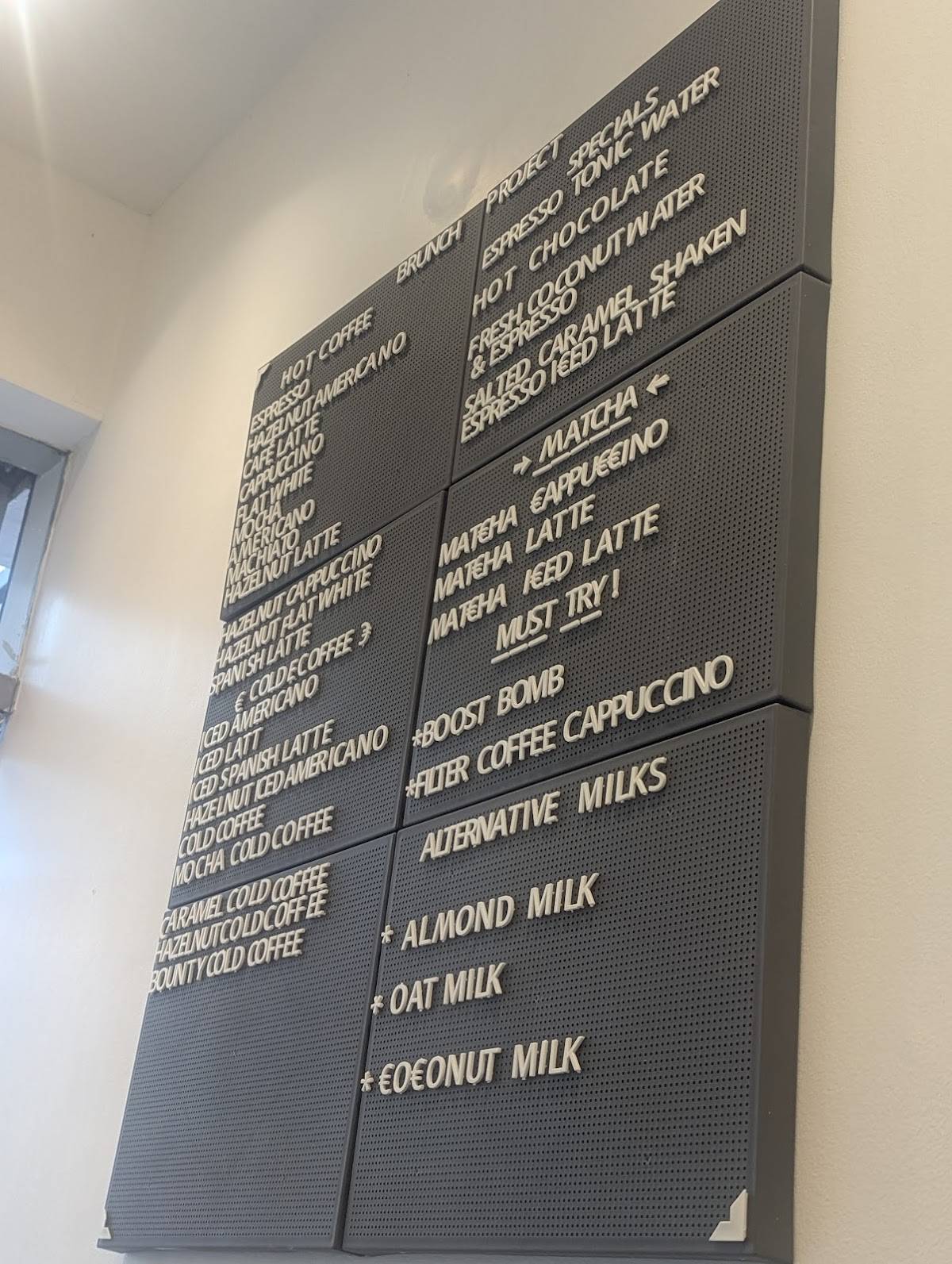 Brunch Project menu