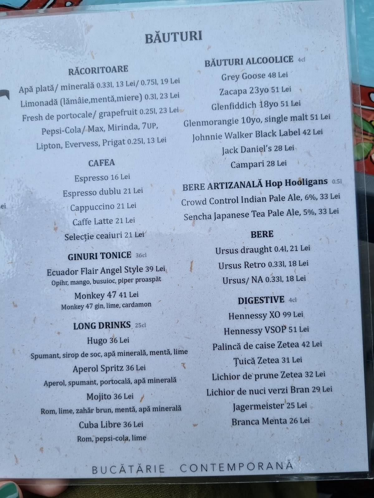 Menu de Mahala
