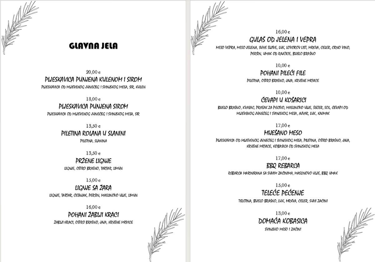 Menu di Buffet Iskra 