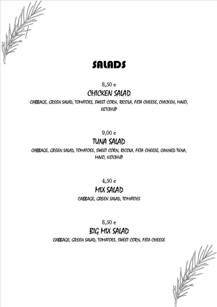 Menu di Buffet Iskra 