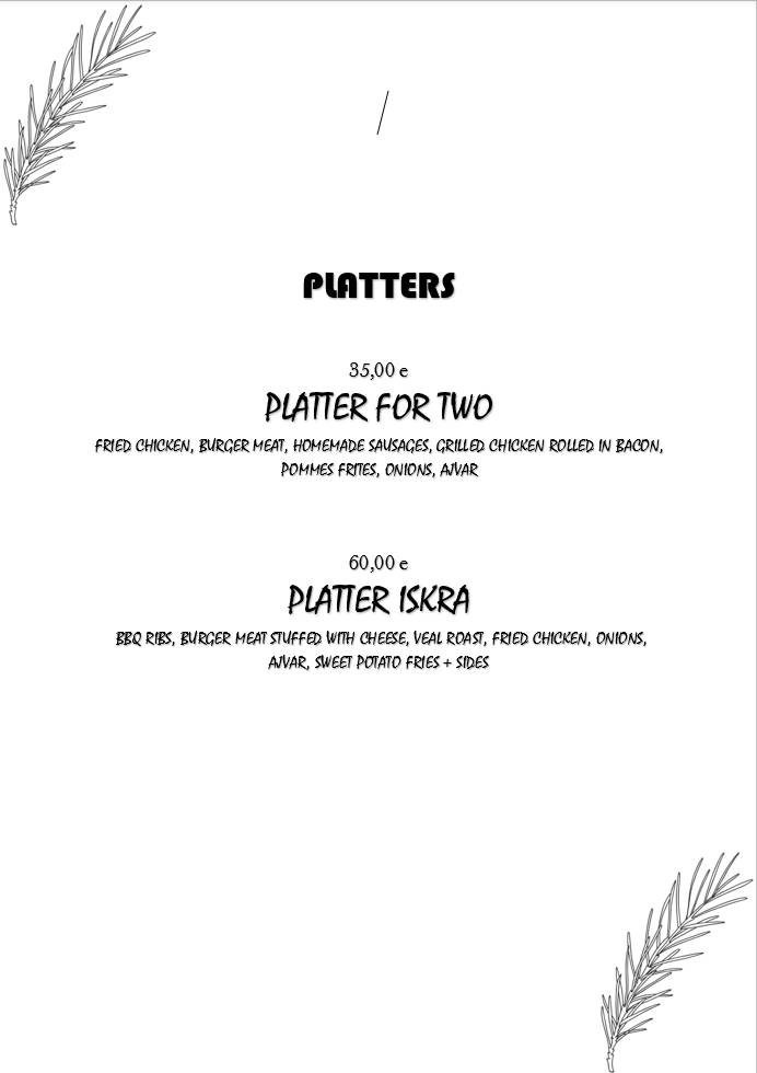 Menu di Buffet Iskra 
