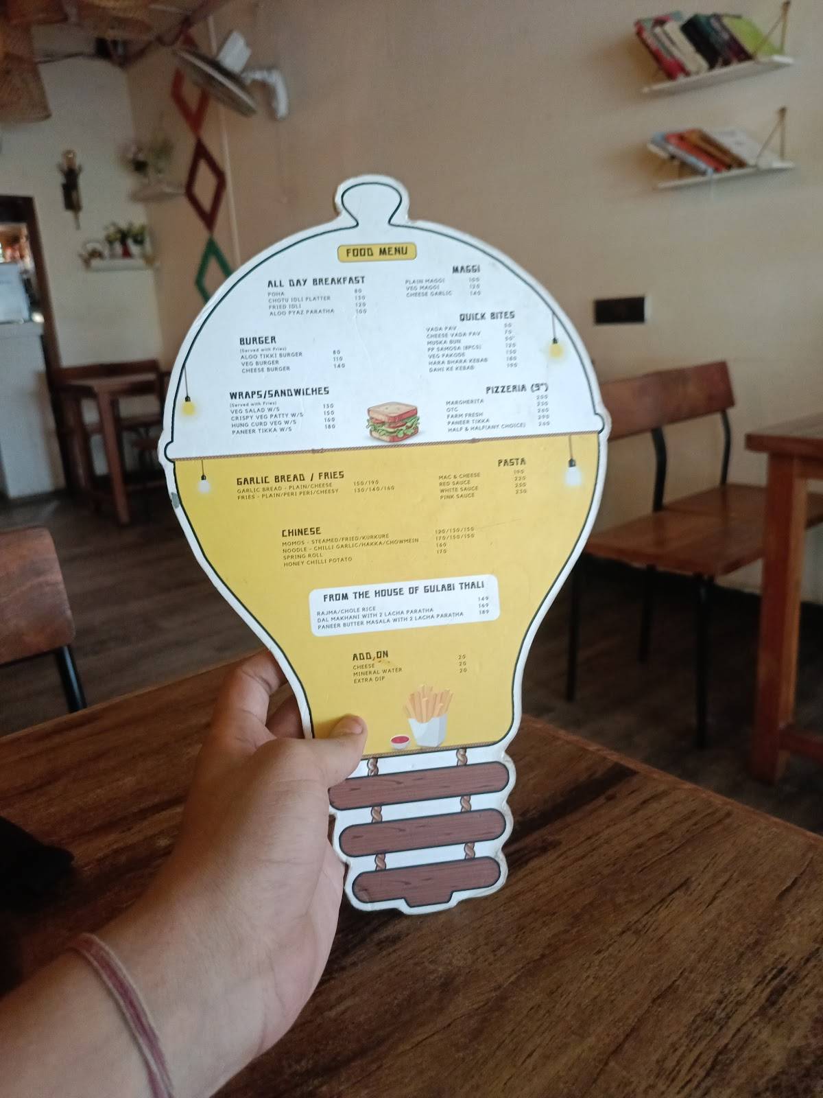 Bulb Cafe menu
