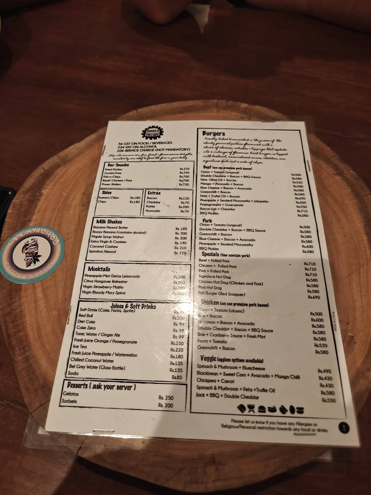 Burger Factory Morjim menu