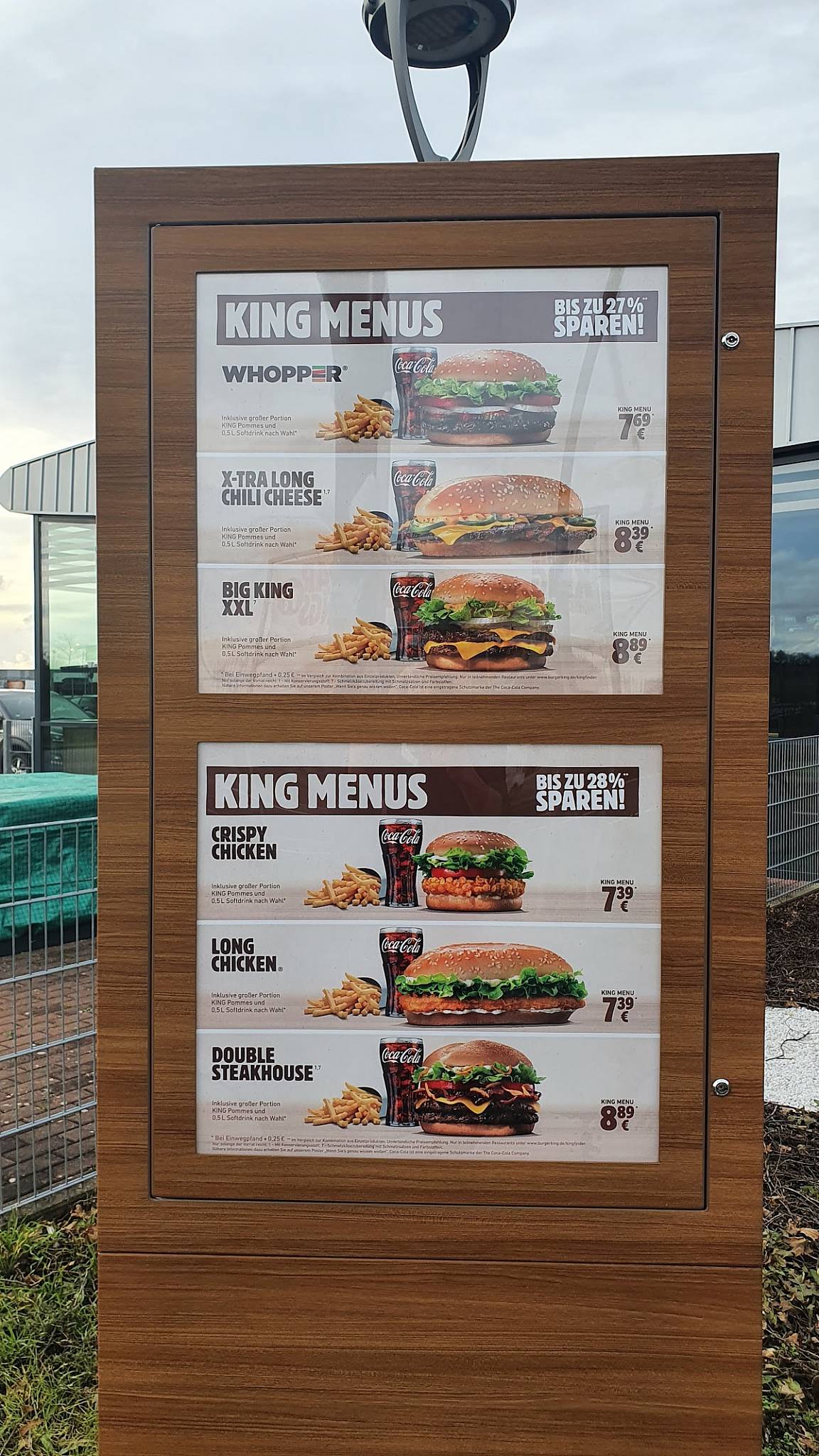 Speisekarte von Burger King restaurant, Beselich
